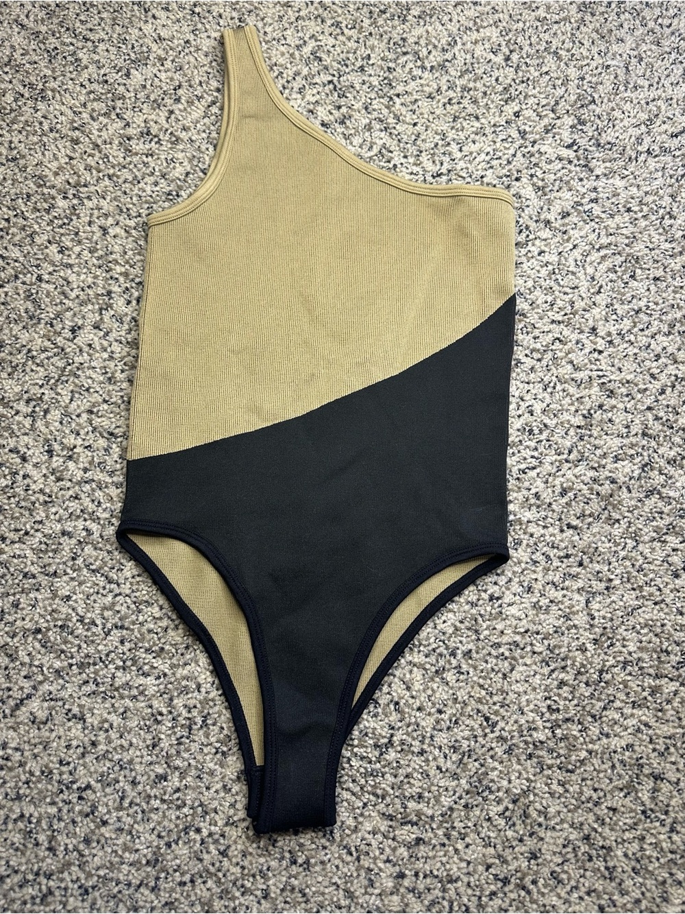 Body Suit Asymmetric in Olive & Black